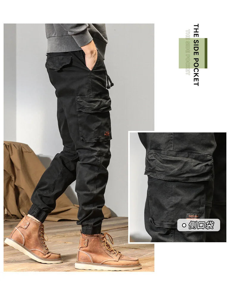 CAAYU Joggers Cargo Pants Men Casual Y2k MultiPocket Male Trousers Sweatpants Streetwear Techwear Tactical Track Black Pants Men