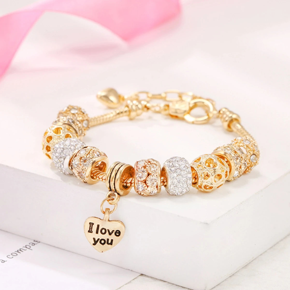 1 Women's Fashion Multi Element Beaded Love Pan Family Bracelet Bracelet Bracelet, Daily Wear Party Accessories