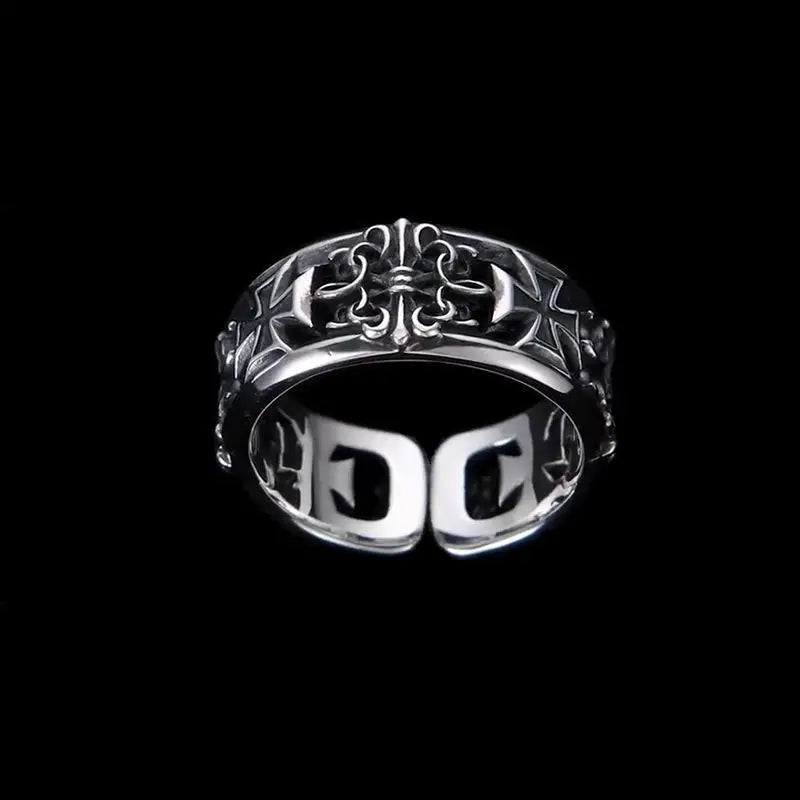 New retro cross hip-hop punk style niche opening ring for men