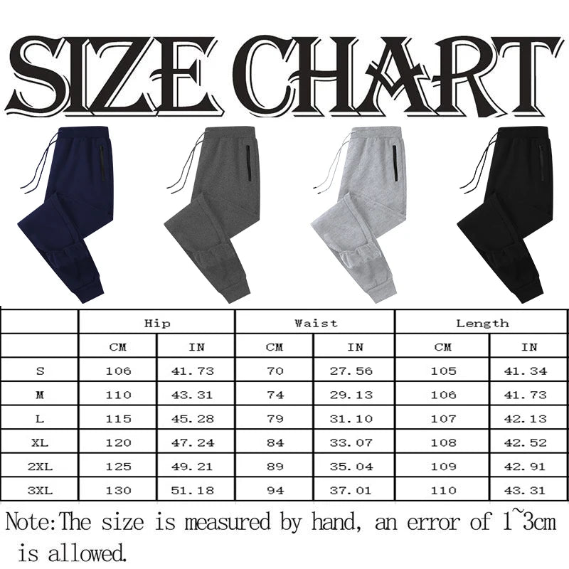 New Sweatpants Side Zipper Pockets Men Joggers Track Pants Elastic Waist Sport Casual Trousers Baggy Fitness Gym Clothing