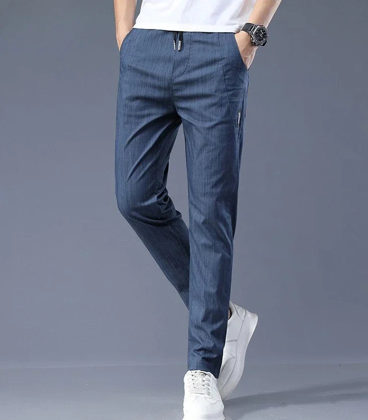 Summer Office Business Cotton Trousers For Men Tailoring Casual Pants Man Luxury Thin Vintage Long Trend Designer High Quality