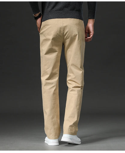 New in Spring Casual Pants Men Straight Fit Cotton Stretch Chino Trouser Male Formal Work Business Dress Khaki Fashion Regular