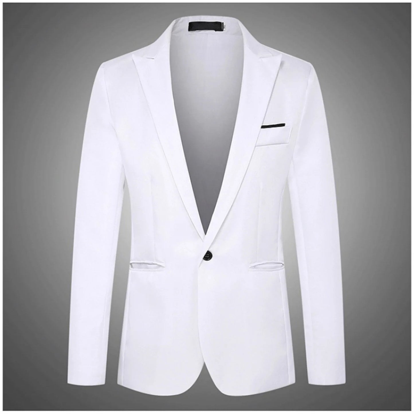 Mens Suit Fashion Simple Slim Fit One Button Solid Tuxedo Blazers Jacket Business Suits Wedding Party Homecoming Suits For Men