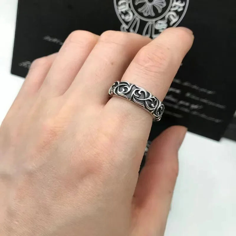 New Vintage Totem Engraved Inner Ring Size Adjustable Ring