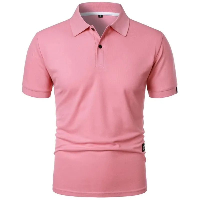 Summer Mens Solid Color Polo Shirt Men's Short Sleeve Button Tshirts Lightweight Lapel Streetwear Sport Casual Streetwear