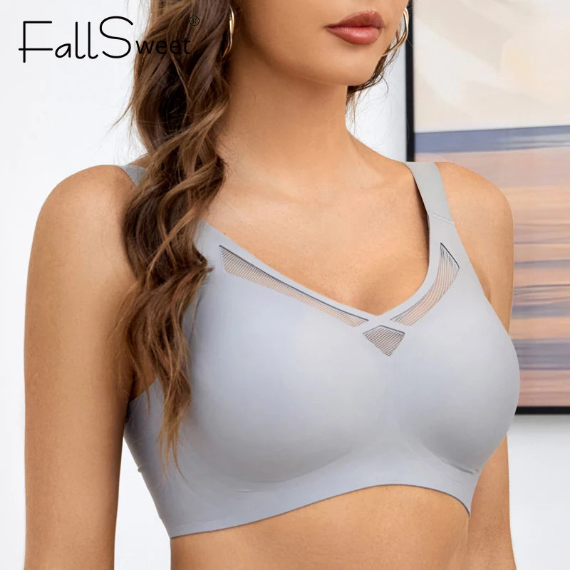 FallSweet Seamless Bras  for Women Comfort Wireless Bra Lightly Lined  Bralette with Removable Pad L to 3XL