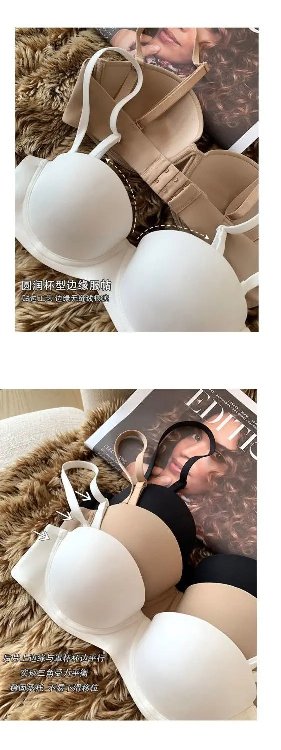 SP&CITY Simple Thin Half Cup Women's Bra With Steel Ring Smooth Surface Adjustment Sexy Brassier Large Chest Daily Gathered Bras