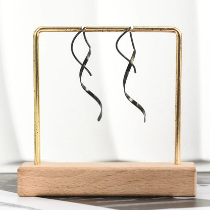 Simple Spiral Threader Earrings Irregular Helix Wave Curve Ear Line Cuff Stainless Steel Dangling Earring Women Fashion Jewelry