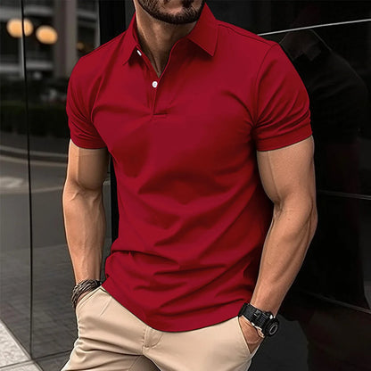 Best-Selling Men's Short-Sleeved Polo Shirt Lapel Button Solid Color Men's T-Shirt Summer Casual Comfortable Golf Men's Clothing