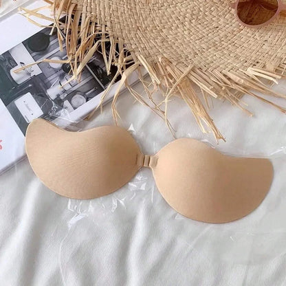 2 Pairs Mango-shaped Silicone Nipple Cover Clasp Strapless Breast Petal Chest Stickers Nude Bra Self Adhesive Bra Nude Invisible