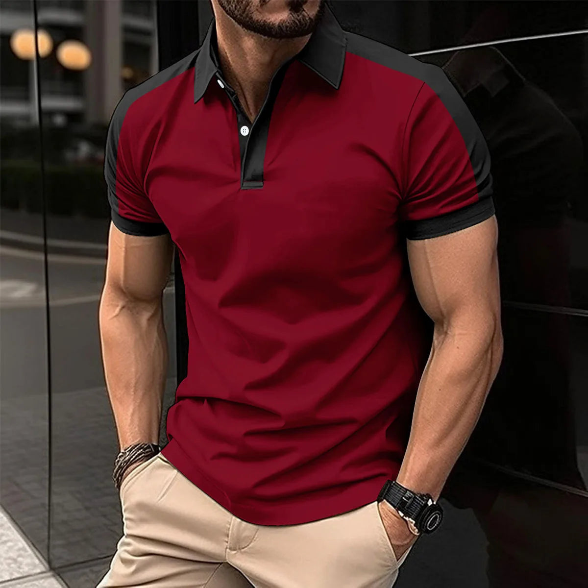 Summer New Men's Popular Solid Color polo Shirt Short-Sleeved Lapel Casual Street fashion Breathable T-Shirt