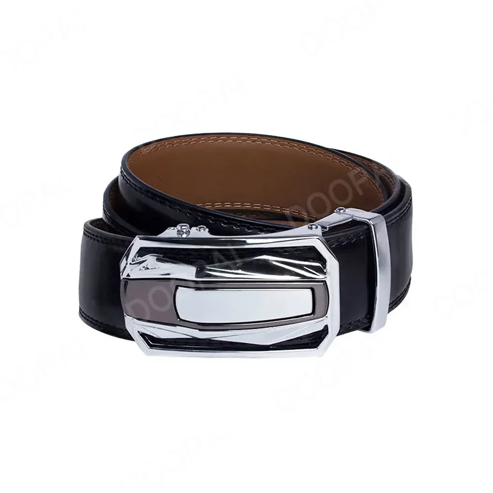 Men Belt Genuine Leather Cow Strap Automatic Belt Sports Car Brand Fashion Automatic Buckle Waist Strap Black Male Belts for Men