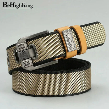 Men's Pin Buckle Youth Overalls Canvas Waistband Casual Retro Decorative Belts for Men Fashion High Quality Webbing Belt