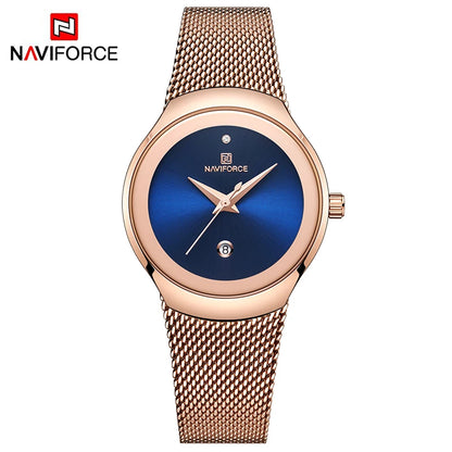 Top Luxury NAVIFORCE Women‘s Business Office Wristwatches Female Stainless Steel Strap Waterproof Girl Bracelet Relogio Feminino