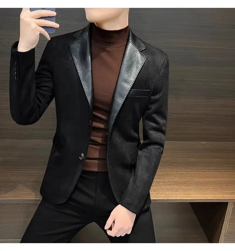 Men's Suit Jackets High Quality Slim Fit Male Blazer Thin New In Original Clothing Menswear Korean Style Coat Clothes Handsome