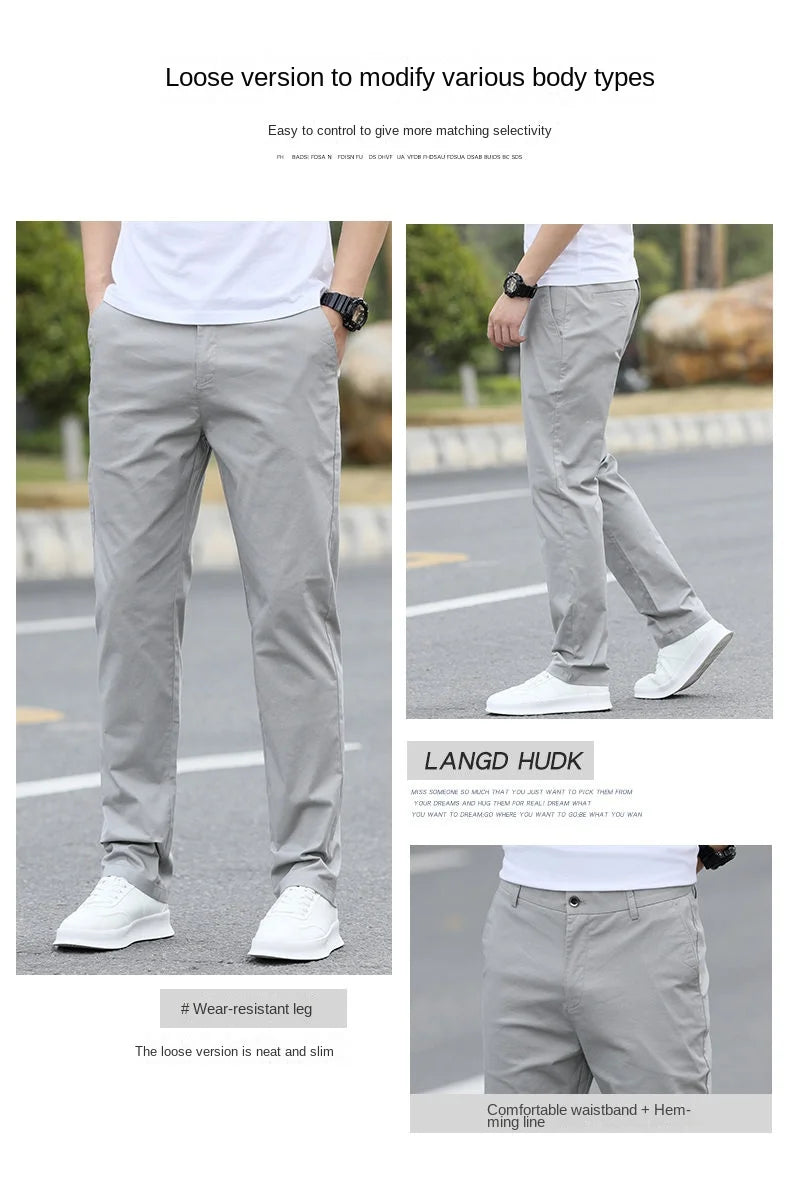 Men's High-Quality Chinos -Cotton Casual Trousers - Breathable Straight Pants (Sizes w28-w40)