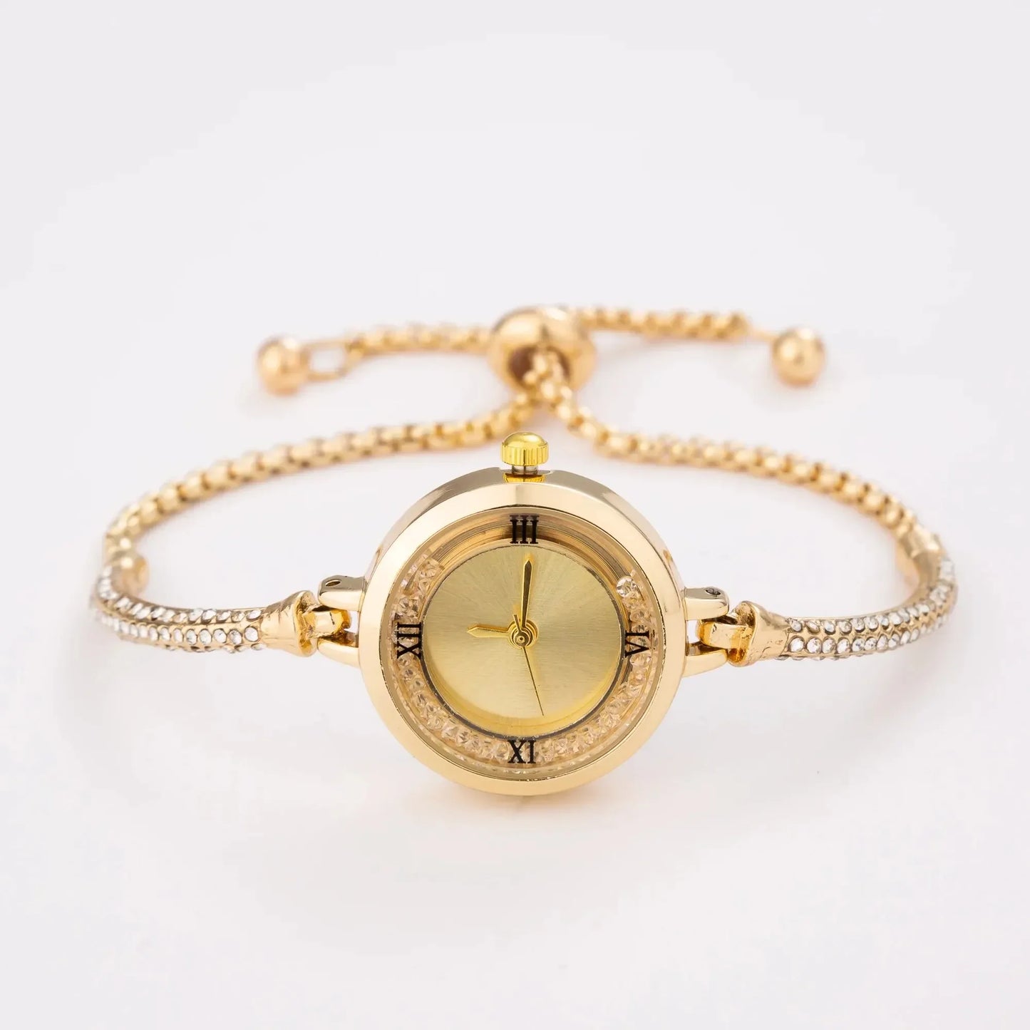 Cute Women's Steel Belt Bracelet Watch Quartz Watch Luxury Fashion Small Dial Popular Elegant Women Watch