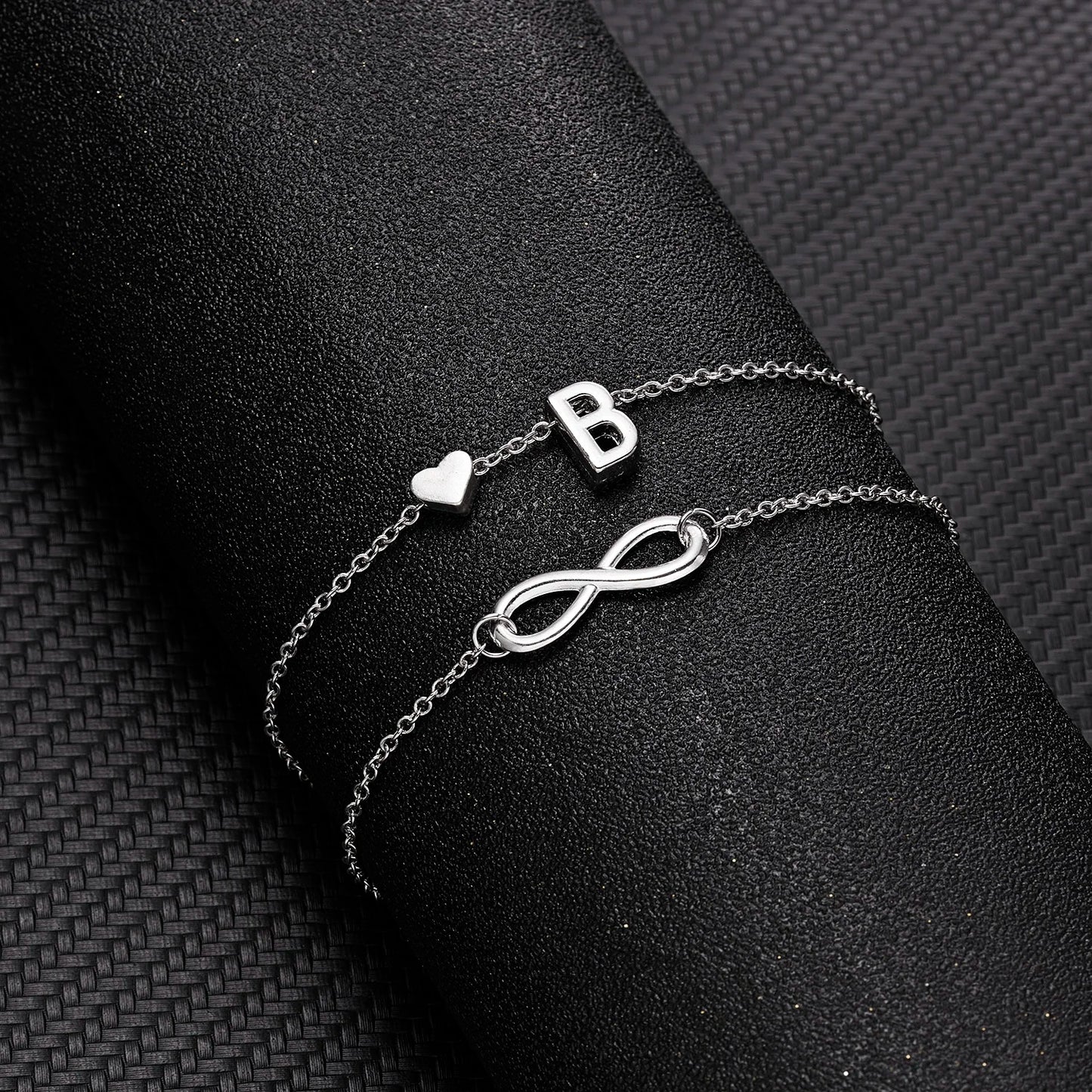 Bohemia A-Z Letter Initial Anklet For Women Silver Color Initial Heart Anklet Bracelet Leg Chain Beach Party Travel Foot Jewelry