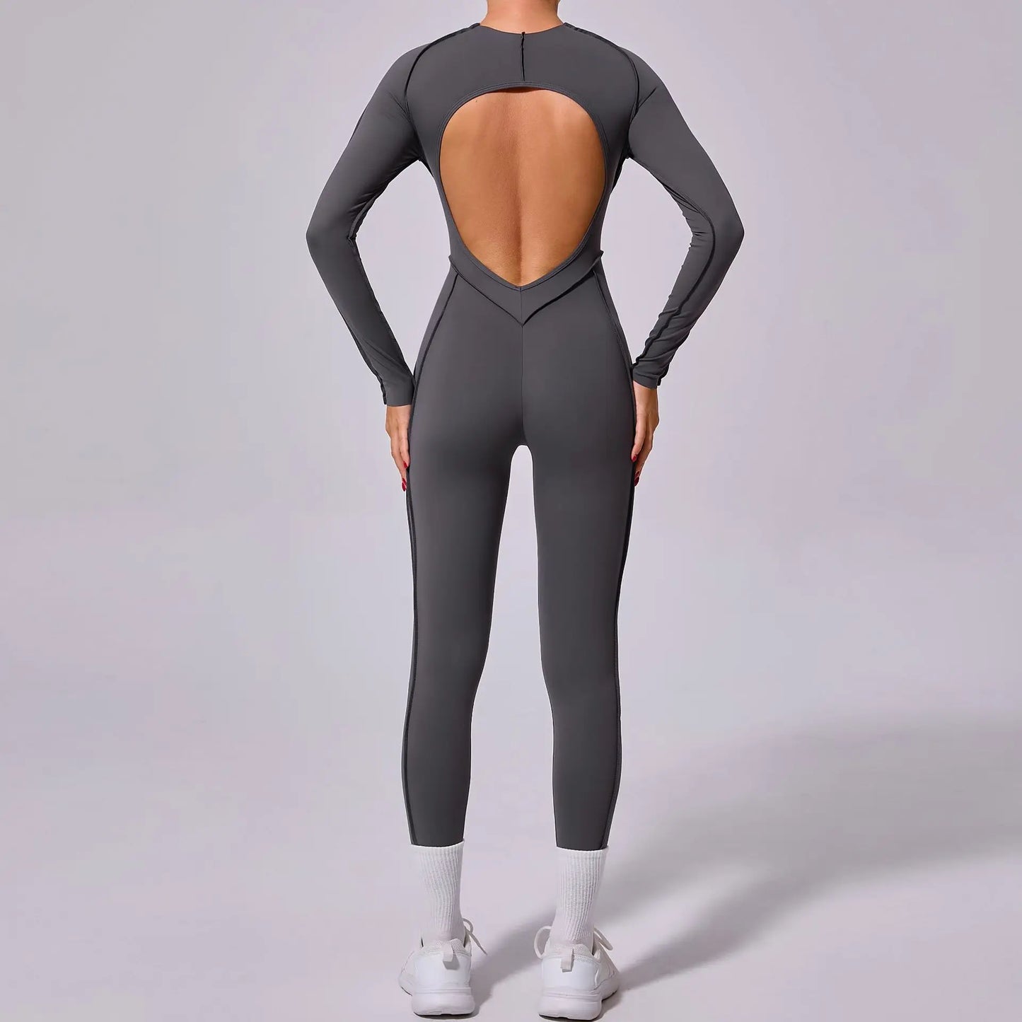 New Autumn/Winter Women's One-piece Yoga Jumpsuit leggings Long-sleeved Sexy Backless Slim Fit Sports Outfit