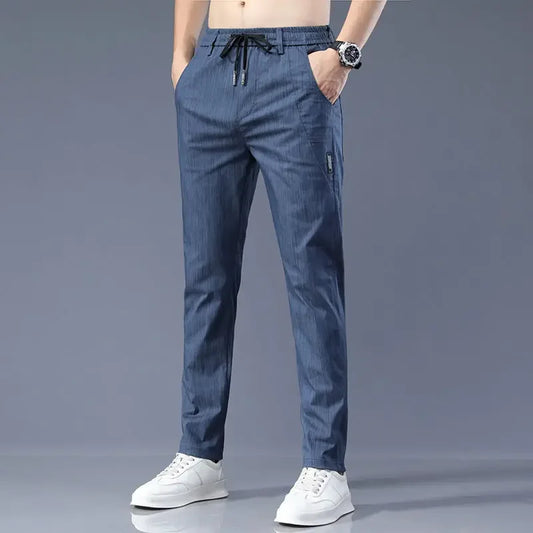 Summer Office Business Cotton Trousers For Men Tailoring Casual Pants Man Luxury Thin Vintage Long Trend Designer High Quality