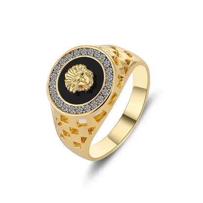 Korean Creative Medusa Ring for Men Inlaid with Zircon Fashion Domineering Rings Female Punk Style Jewelry Couple Gift Wholesale