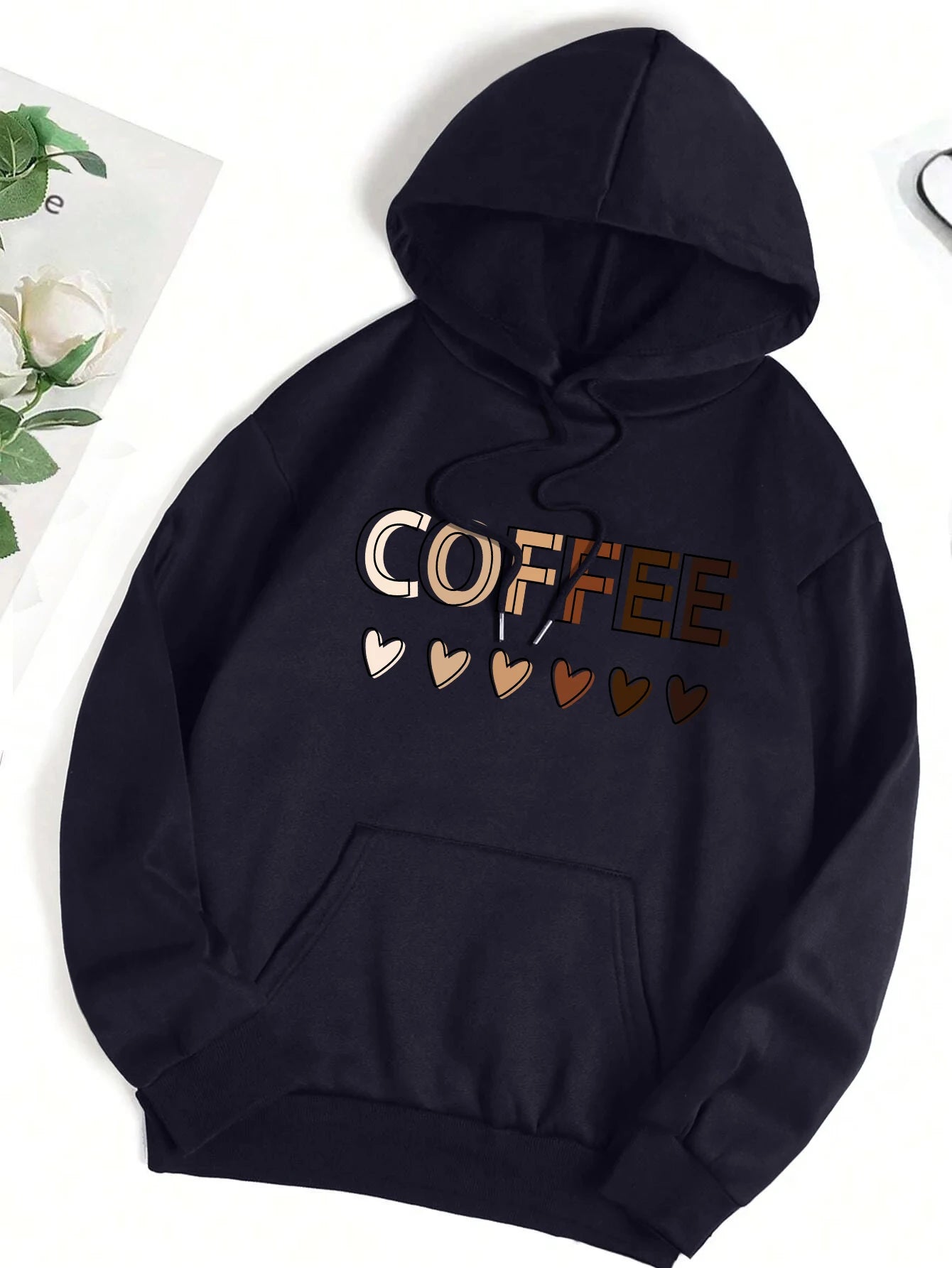 Love Coffee Funny Letter Graphic Printing Hoody Woman Fashion Fleece Sweatshirt Casual S-XXL Hooded Autumn Oversized Clothing