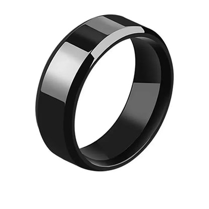 Fashion Charm Jewelry Ring for Men Women Stainless Steel Black Rings Wedding Engagement Band Quality Matte Male Jewelry