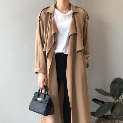 Winter Women Coat Female Trench Jacket Vintage Maxi Classic Long Trench Women Coat Oversize Female Windbreaker Blazers  Coat