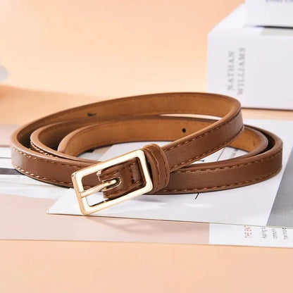 Women's Belt Minimalist Trendy Thin Belt High End Authentic Casual Versatile Needle Button Belt with Skirts Jeans Lady Belts New