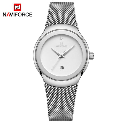 NAVIFORCE Watch Women Fashion Dress Quartz Watches Lady Stainless Steel Waterproof Wristwatch Simple Girl Clock Relogio Feminino