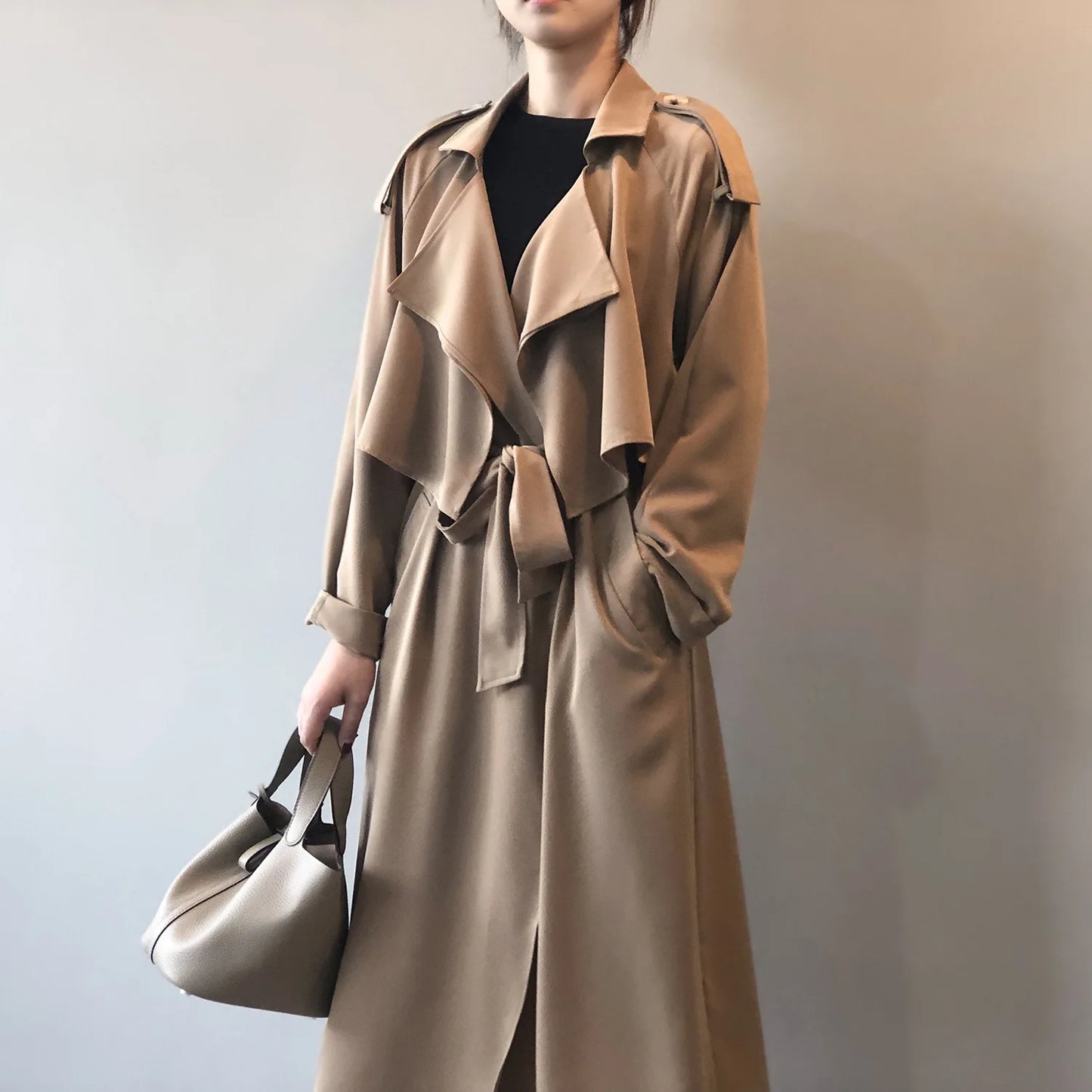 Winter Women Coat Female Trench Jacket Vintage Maxi Classic Long Trench Women Coat Oversize Female Windbreaker Blazers  Coat