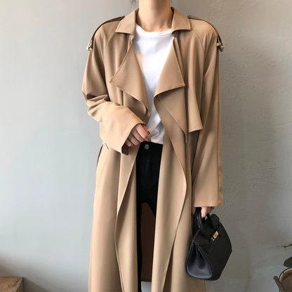 Winter Women Coat Female Trench Jacket Vintage Maxi Classic Long Trench Women Coat Oversize Female Windbreaker Blazers  Coat