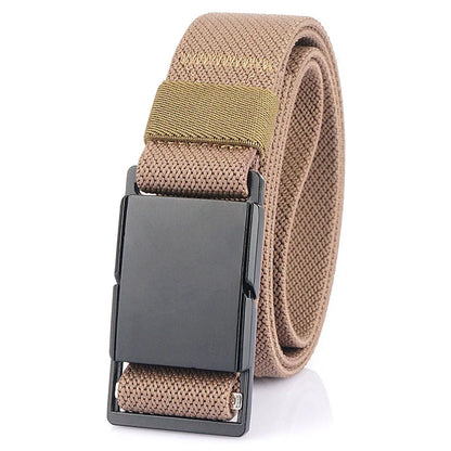 VATLTY Magnetic Elastic Belt Men Alloy Buckle Quick Release Unisex Thin Belt 34mm Brown Belt Male Female Jeans Waistband Girdles