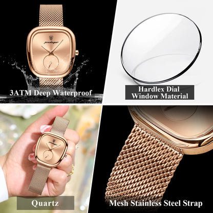 POEDAGAR Luxury Fashion Elegant Ladies Watch Waterproof Watch for Woman Mesh Stainless Steel Quartz Women's Watches Female Reloj