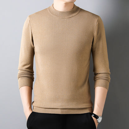 Half Turtleneck Knitwear Sweater New Autumn/Winter Mock Neck Sweatshirts Solid Color Pullovers Man Brand Casual Mens Clothing