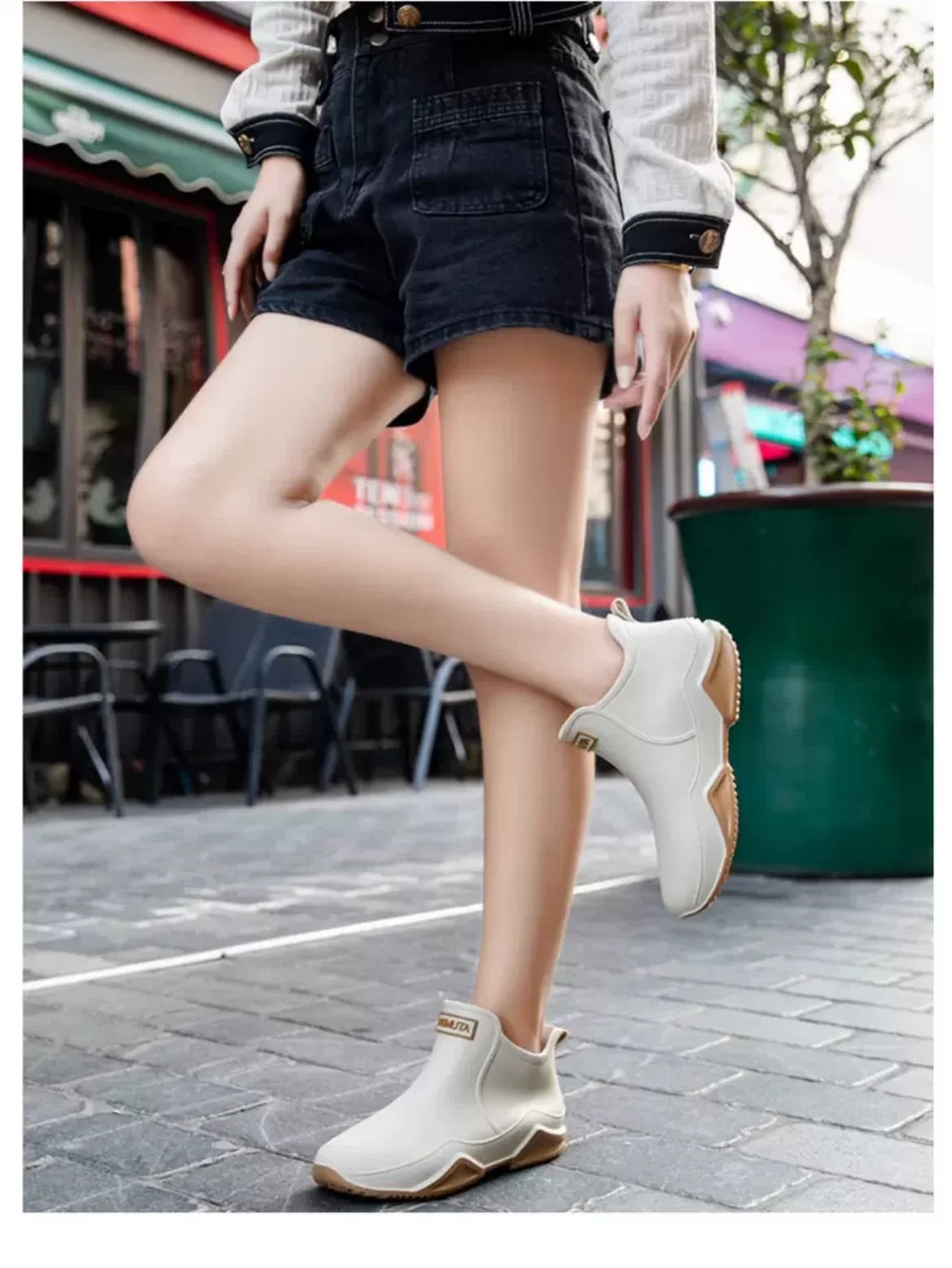 New Rain Shoes Ankle Women Waterproof Shoes Rain Boots Men Anti-slip Wear-resistant Plush Fashion Kitchen Summer Winter