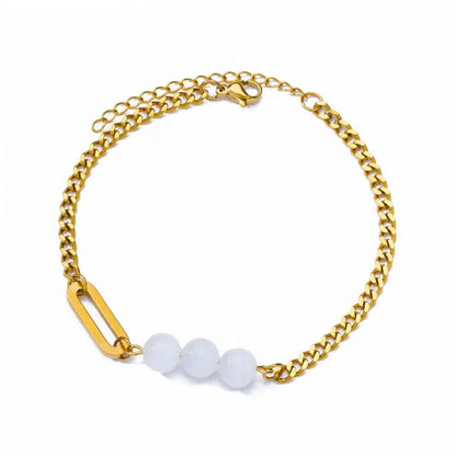 Anklets for Women Summer Beach Accessories Stainless Steel Imitation Pearl Chain Anklet Gold Color Leg Bracelets Bodychain Gifts