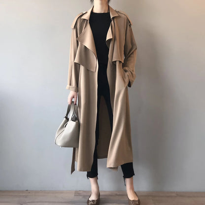 Winter Women Coat Female Trench Jacket Vintage Maxi Classic Long Trench Women Coat Oversize Female Windbreaker Blazers  Coat