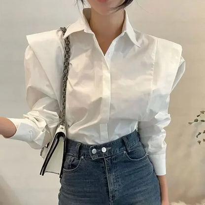 Women's Shirt Autumn 2025 New Chic Long-Sleeve Loose Blouses Street Elegant Tops Shirt OL office women blouses and tops shirts