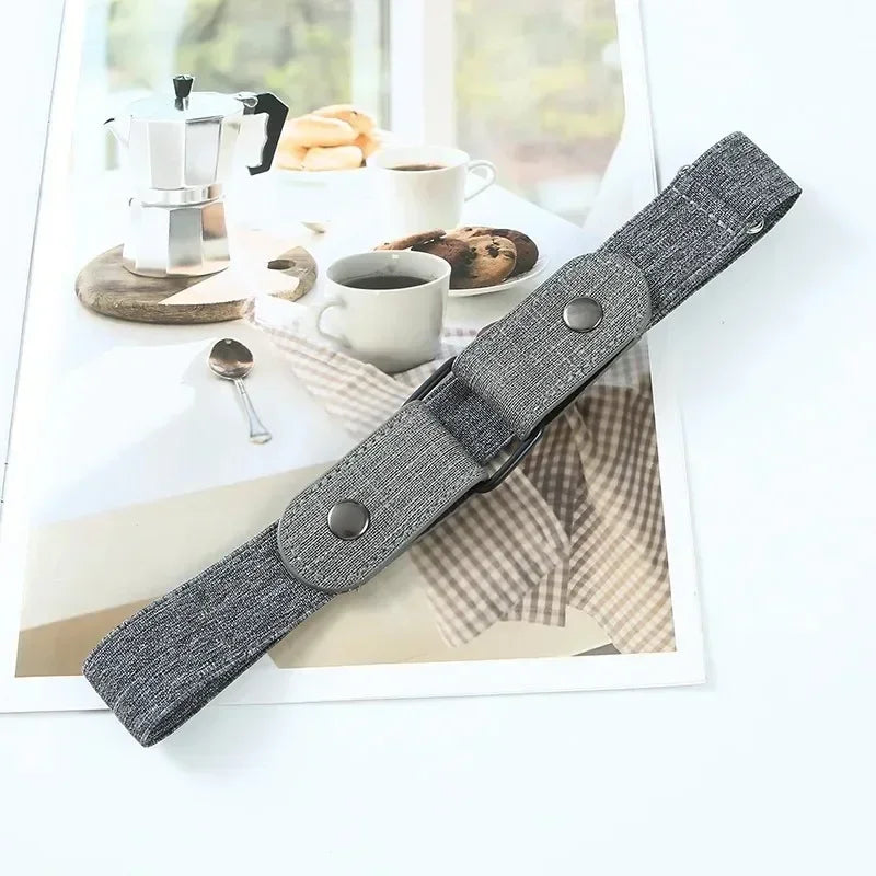 Canvas Adjustable Elastic Waist Band Invisible Belt Buckle-Free Belts for Women Men Jean Pants Dress No Buckle Easy To Wear