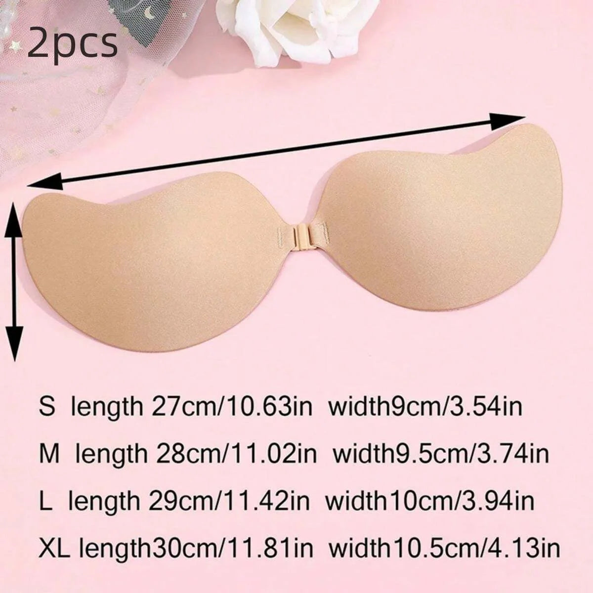 2 Pairs Mango-shaped Silicone Nipple Cover Clasp Strapless Breast Petal Chest Stickers Nude Bra Self Adhesive Bra Nude Invisible