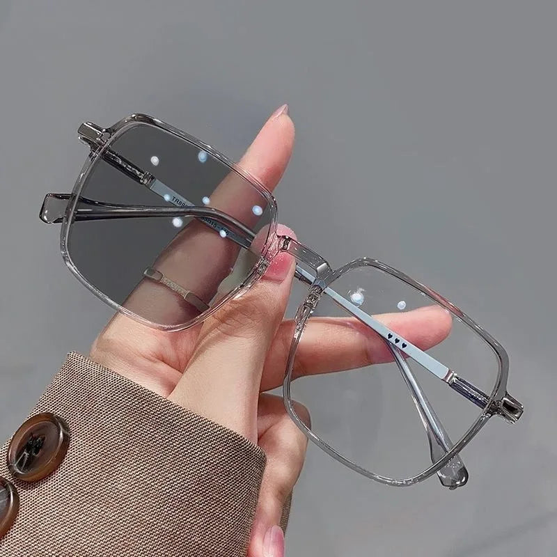 Photochromic Anti Radiation Glasses Metal Eyeglass For Woman Men