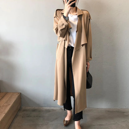 Winter Women Coat Female Trench Jacket Vintage Maxi Classic Long Trench Women Coat Oversize Female Windbreaker Blazers  Coat