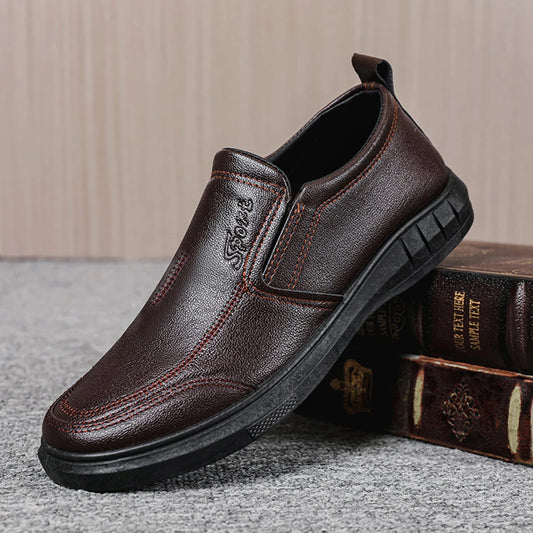 Men's PU Leather Shoes Formal Dress Loafers Large Size Casual Soft Mens Business Comfortable Non-slip Driving Shoes