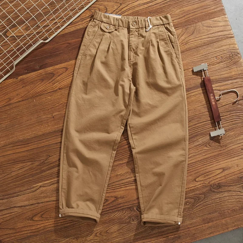 Simple CHINO straight cone overalls boys loose fashion brand street popular casual long pants INS