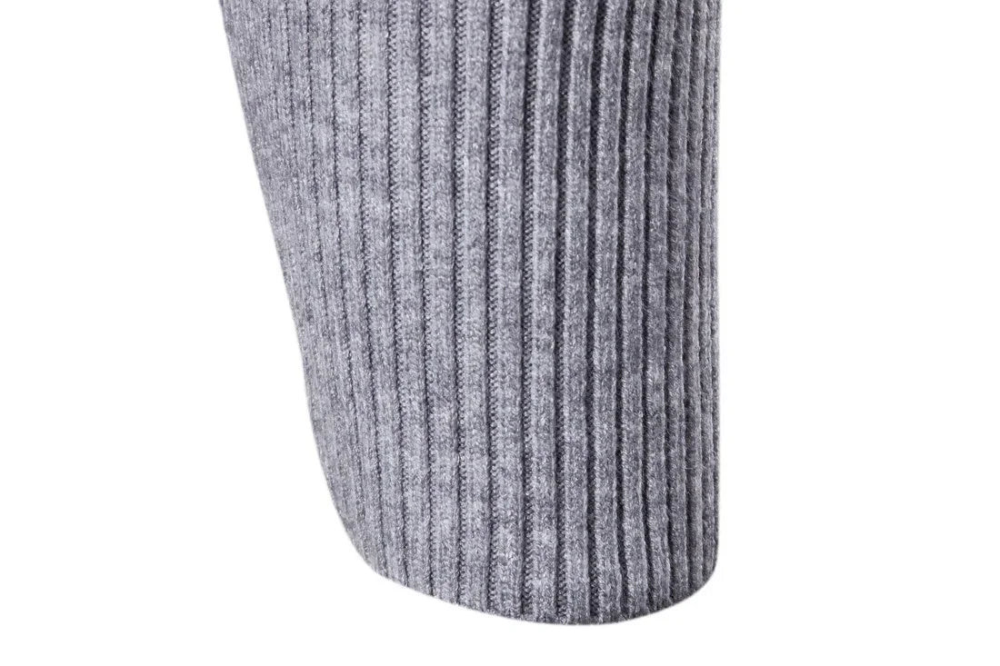 Autumn Winter New Men's Turtleneck Sweater Male Version Casual All-match Long Sleeved Stripes Knitted Sweater Pullover