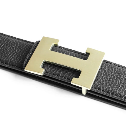 Top Luxury Designer Brand H Buckle Belt Men High Quality Women Genuine Real Leather Dress Strap for Jeans Waistband Grey