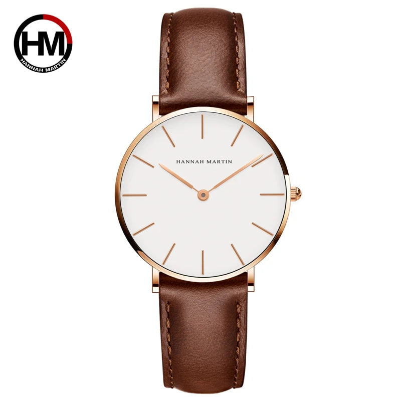 Hannah Martin Japan Quartz Movement High Quality Women Stainless Steel Mesh Rose Gold Waterproof Ladies Watch Dropshipping CB36