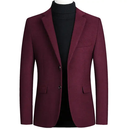 BROWON Brand Business Casual Wool Blazer Men 2025 Autumn and Winter New Solid Men Blazer Regular Fit Long Sleeve Blazers for Men