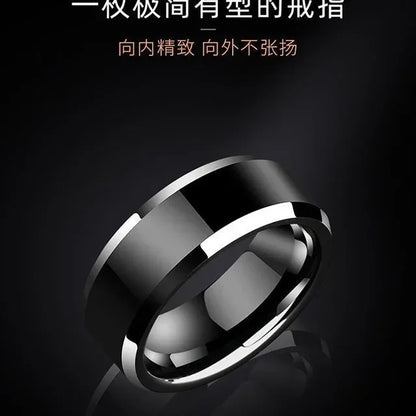 Fashion Charm Jewelry Ring for Men Women Stainless Steel Black Rings Wedding Engagement Band Quality Matte Male Jewelry